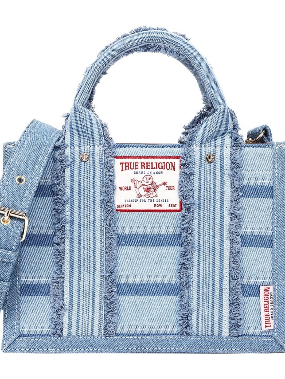 True Religion Light Blue Denim Tote Bag